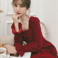 Bridal Toast Attire Red Autumn Party Look