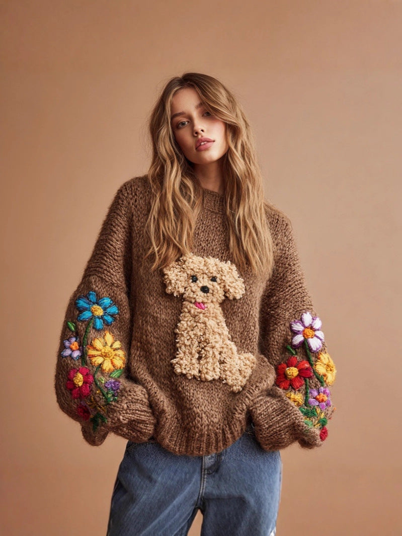 Animal Print Womens Pullover Sweater