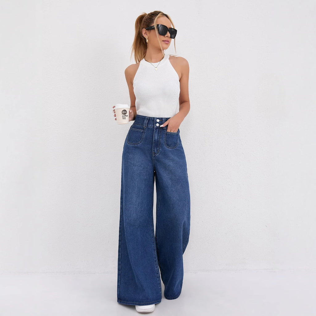 High-waisted Floor-length Flared Pants