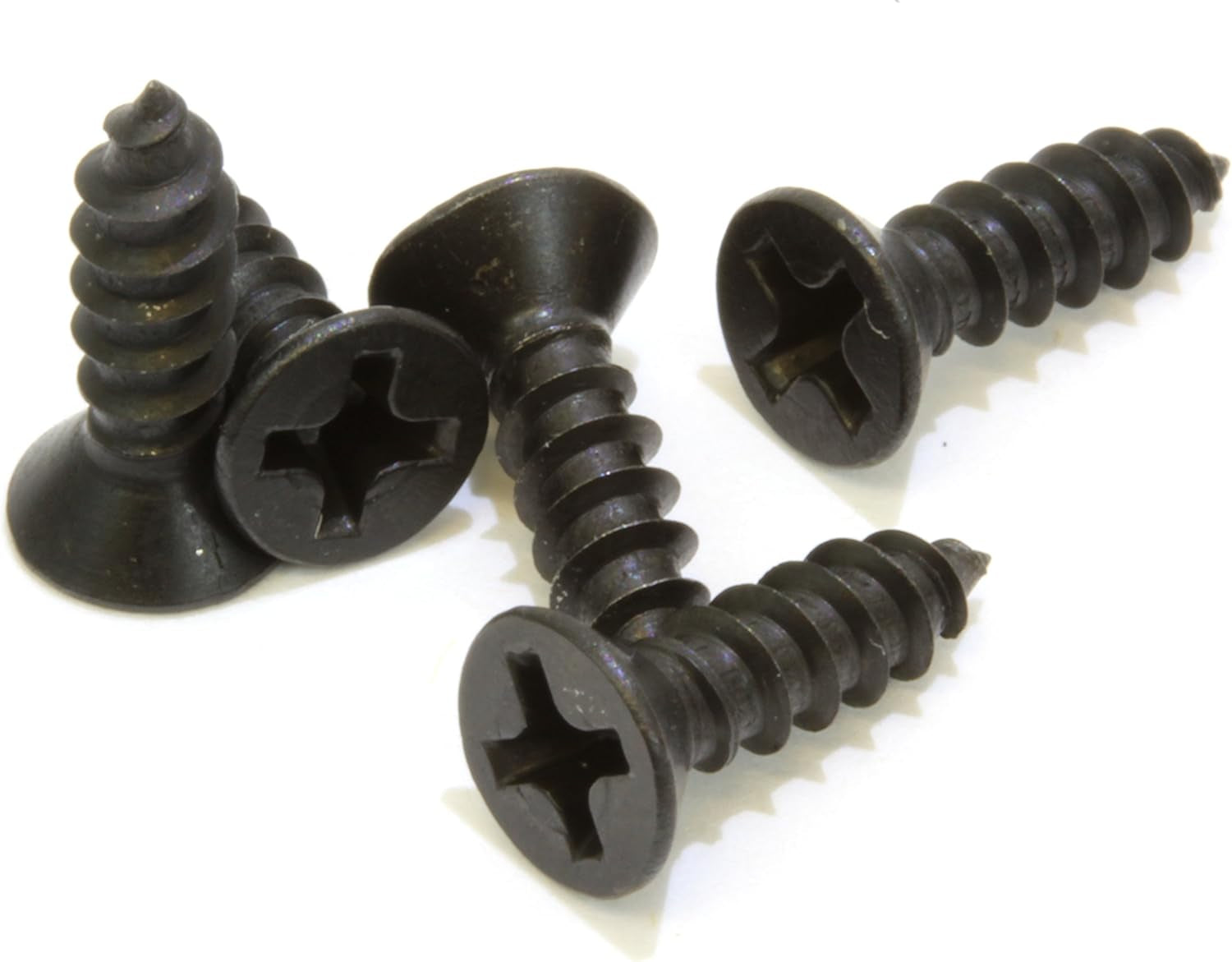 Black Oxide Coated Stainless Screw - Flat Head Phillips Wood Screws - Small Screw Hardware Suitable for Cabinet - Corrosion-Resistant Fasteners (25 Pack of 6 X 1/2)
